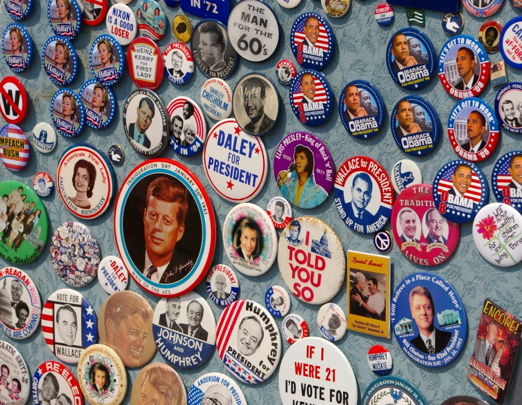 political campaign buttons